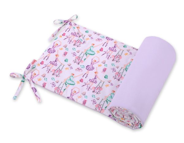 Universal bumper for cot -  ballerinas lilac