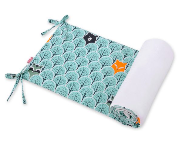 Universal bumper for cot - mint forest