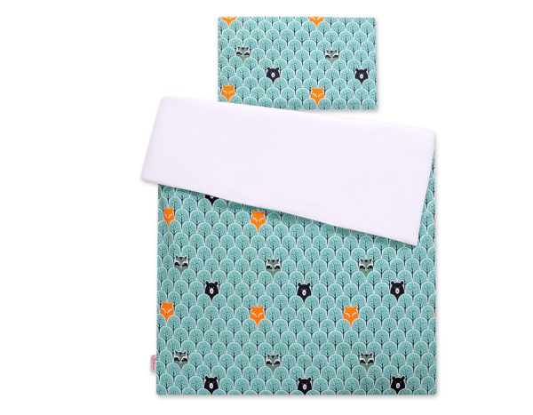 Baby cotton bedding set 2-pcs 135x100 cm- mint forest - Image 3
