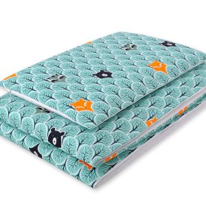 Baby cotton bedding set 2-pcs 135x100 cm- mint forest