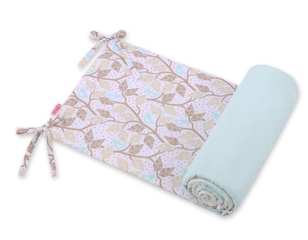 Universal bumper for cot - beige leaves