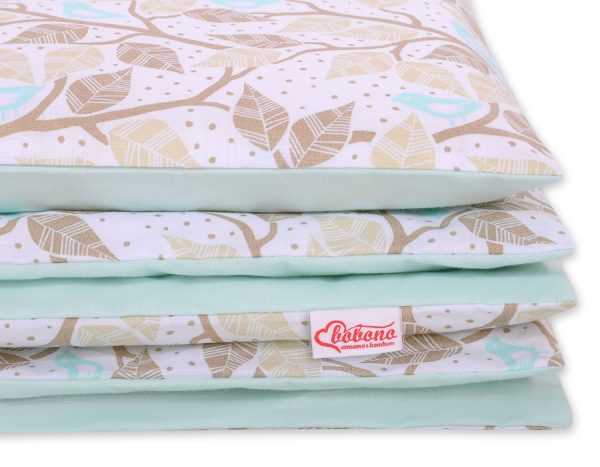 Baby cotton bedding set 2-pcs - beige leaves - Image 3