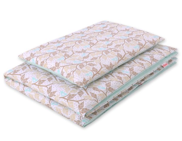 Baby cotton bedding set 2-pcs - beige leaves - Image 4