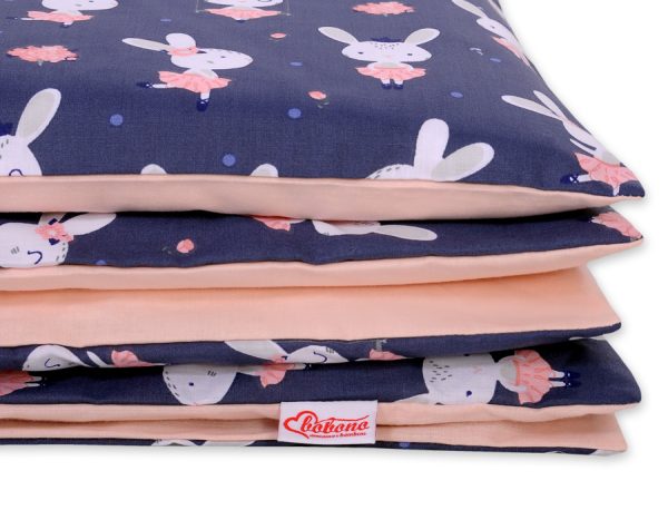 Baby cotton bedding set 2-pcs 140x200 Junior - rabbits navy blue - Image 3