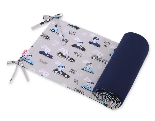 Universal bumper for cot - gray rabbits
