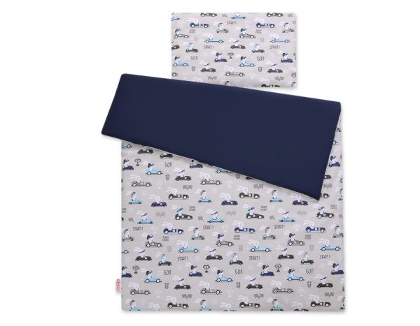 Baby cotton bedding set 2-pcs 135x100 cm- gray rabbits - Image 3