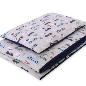 Baby cotton bedding set 2-pcs 135x100 cm- gray rabbits