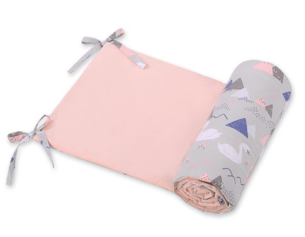 Universal bumper for cot - Swans gray - Image 3