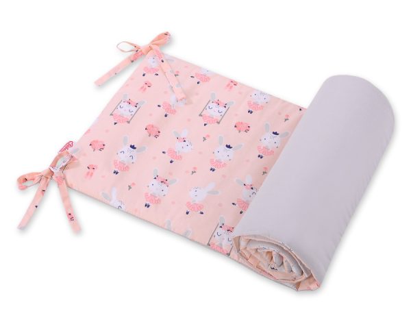 Universal bumper for cot - ballerinas pink