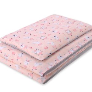 Baby cotton bedding set 2-pcs 120x90 cm-  ballerinas pink