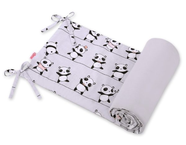 Universal bumper for cot - gray panda