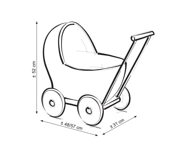 Wicker doll pushchair with mint bedding and soft padding - natural - Image 3