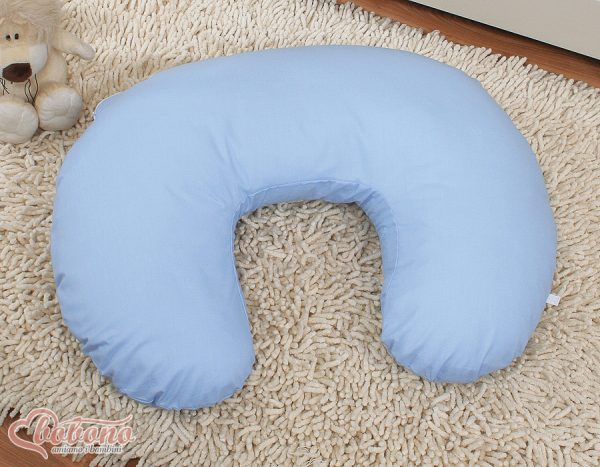 Breastfeeding Pillow Nursing Croissant Pillow, removable, Hands-Free Feeding- blue - Image 5