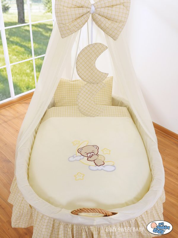 Moses Basket/Wicker drape crib- Good night cream - Image 2