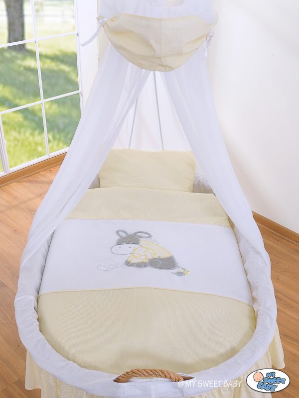 Moses Basket/Wicker drape crib- Donkey Luca cream - Image 2