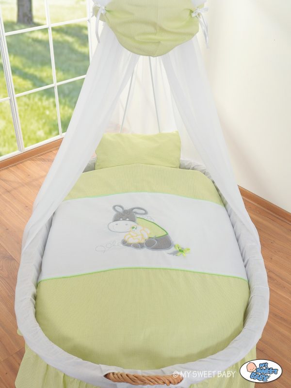 Moses Basket/Wicker drape crib- Donkey Luca green - Image 2