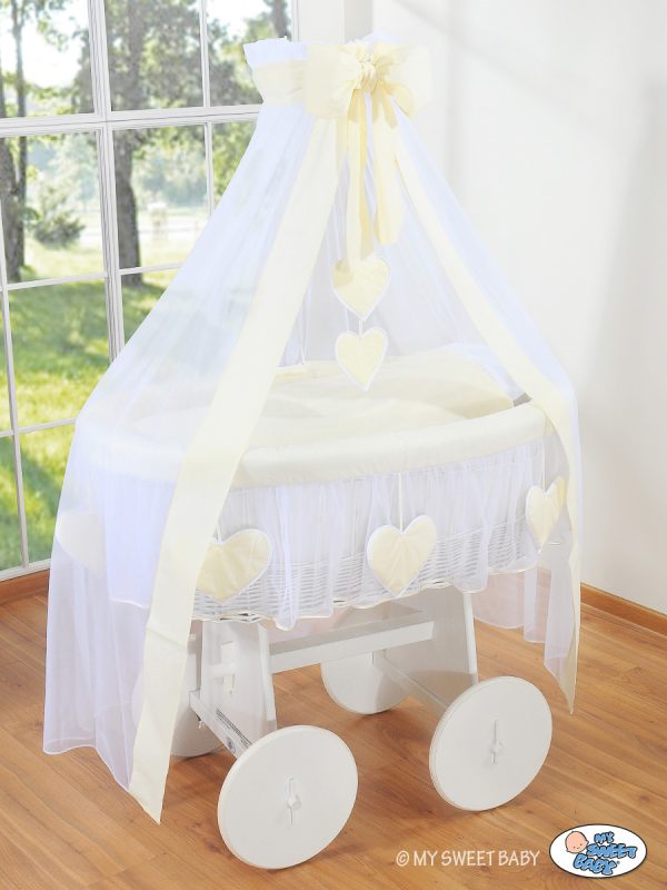 Moses Basket/Wicker drape crib Deluxe- Amelie cream - Image 2