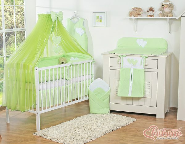 Mosquito-net made of chiffon- Hanging Hearts green - Image 2