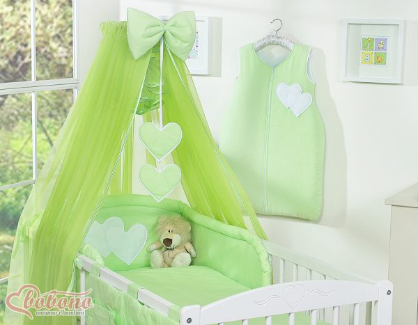 Mosquito-net made of chiffon- Hanging Hearts green - Image 4