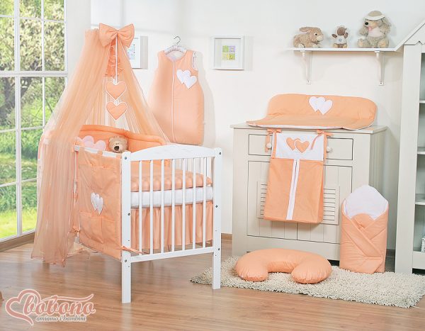 Mosquito-net made of chiffon- Hanging Hearts peach - Image 3