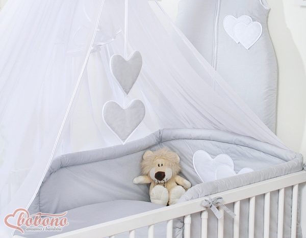 Mosquito-net made of chiffon- Hanging Hearts gray - Image 3