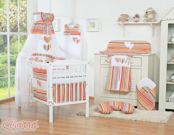 Canopy made of Chiffon- Hanging Hearts orange strips - Image 2