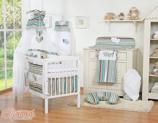 Canopy made of Chiffon- Hanging Hearts brown strips - Image 2