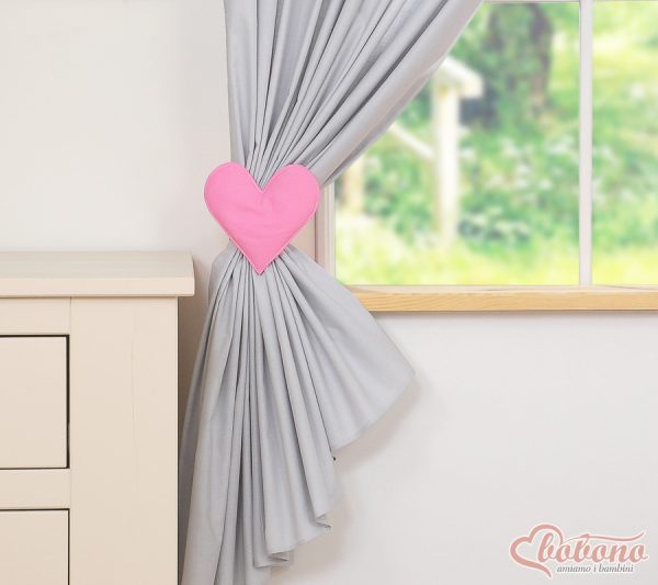 Children's room curtains with hearts grey and pink - Image 2