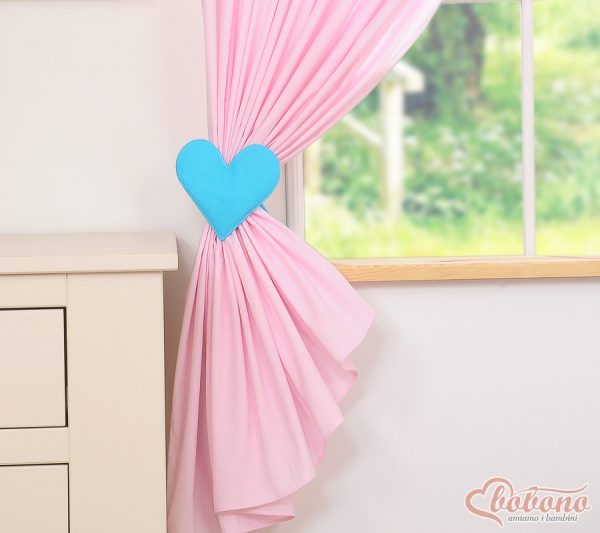 Children's room curtains with hearts pink and turquoise - Image 2