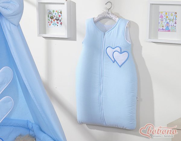 Sleeping bag- Hanging hearts blue - Image 2