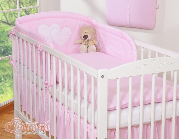 Bedding set 3-pcs- Hanging Hearts pink strips - Image 3
