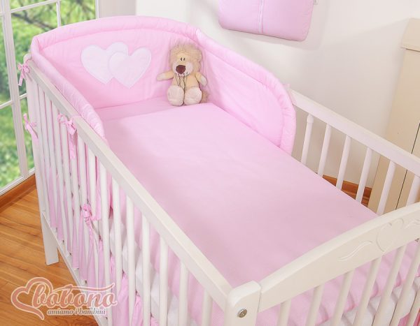Bedding set 3-pcs- Hanging Hearts pink strips - Image 5