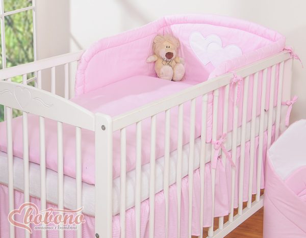 Bedding set 3-pcs- Hanging Hearts pink strips - Image 10