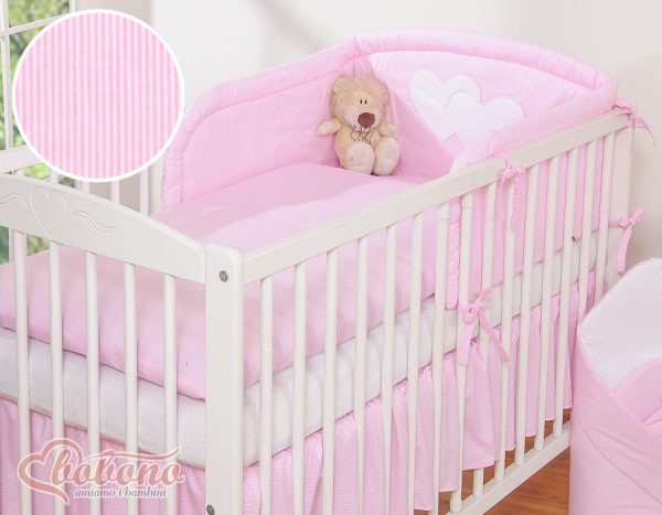 Bedding set 3-pcs- Hanging Hearts pink strips - Image 9