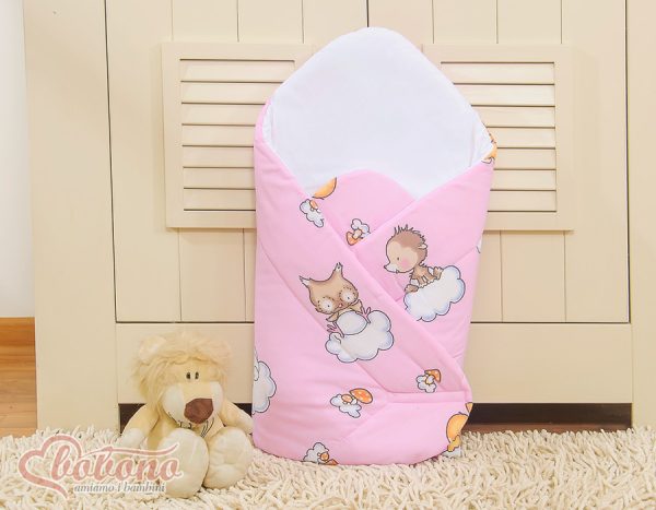 Baby nest with stiffenig- Basic Forest animals pink - Image 2