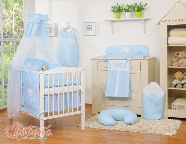 Canopy made of Chiffon- Hanging Hearts blue strips - Image 3