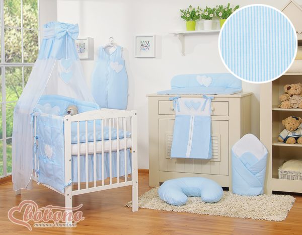 Canopy made of Chiffon- Hanging Hearts blue strips - Image 2