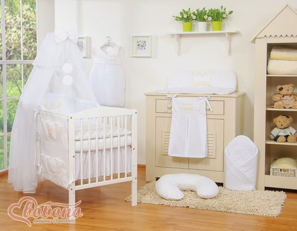 Bedding set 5pcs with mosquito-net- Little Prince/Princess white - Image 2