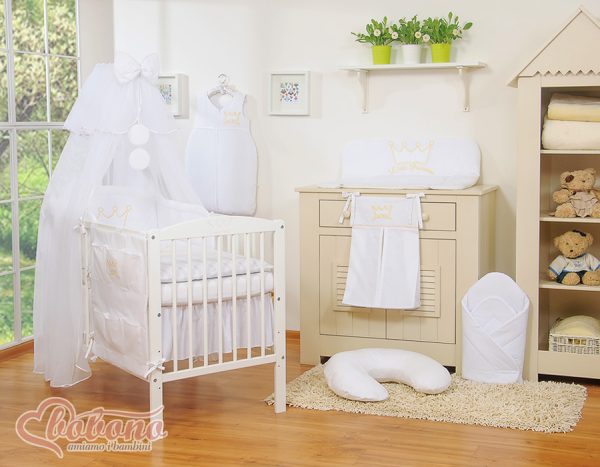 Bedding set 5pcs with mosquito-net- Little Prince/Princess white - Image 4