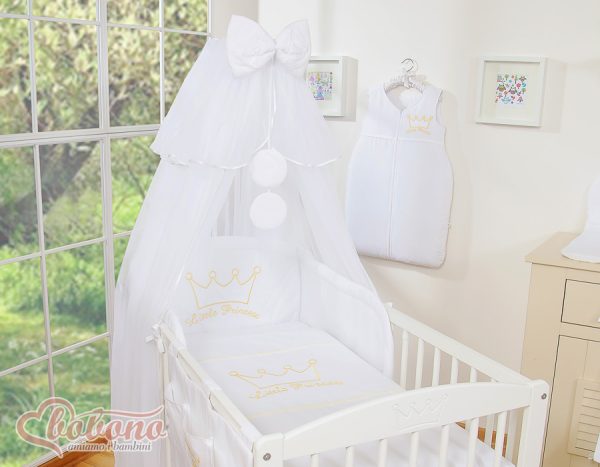 Bedding set 5pcs with mosquito-net- Little Prince/Princess white - Image 6