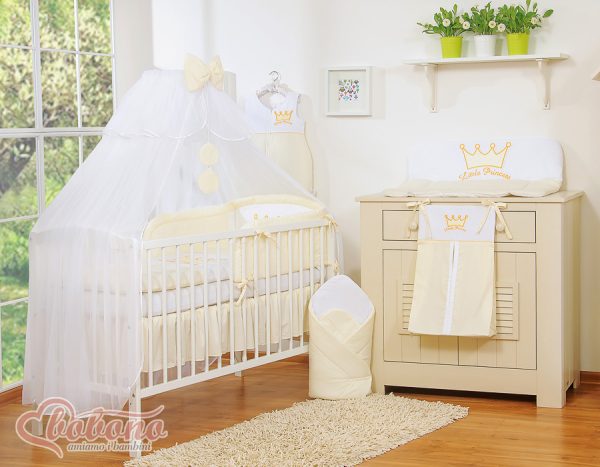 Bedding set 5pcs with mosquito-net- Little Prince/Princess cream - Image 7
