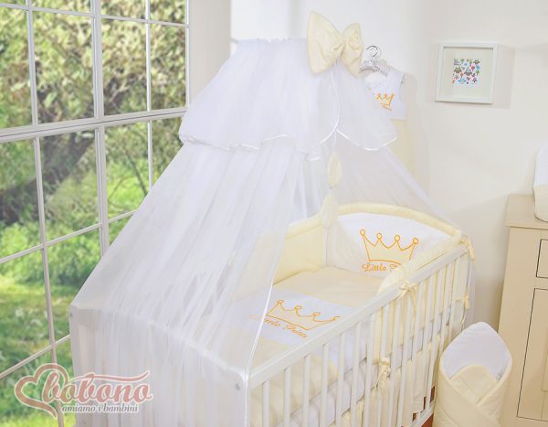 Bedding set 5pcs with mosquito-net- Little Prince/Princess cream - Image 8