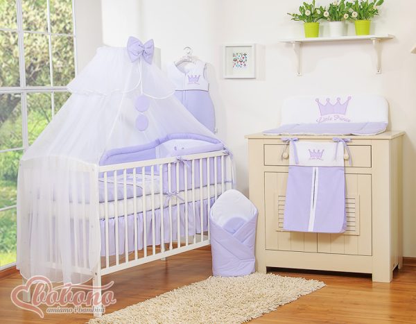Bedding set 5pcs with mosquito-net- Little Prince/Princess lilac - Image 6