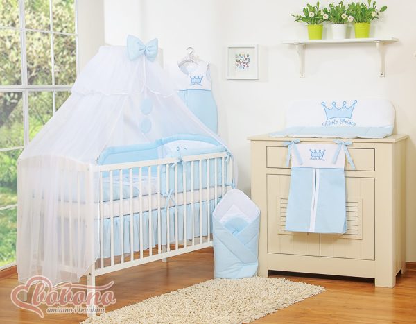 Bedding set 5pcs with mosquito-net- Little Prince/Princess blue - Image 4