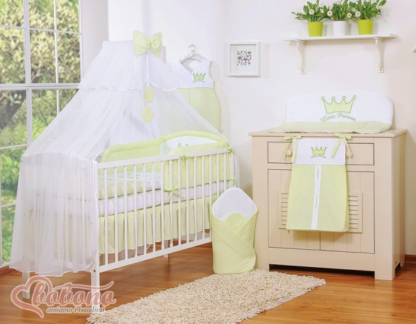 Bedding set 5pcs with mosquito-net- Little Prince/Princess green - Image 7