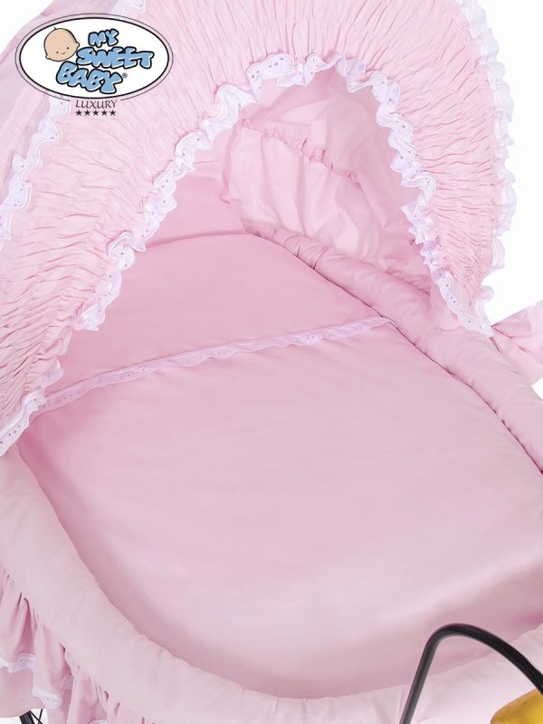Moses Basket/Retro wicker crib Victoria - Pink - Image 2