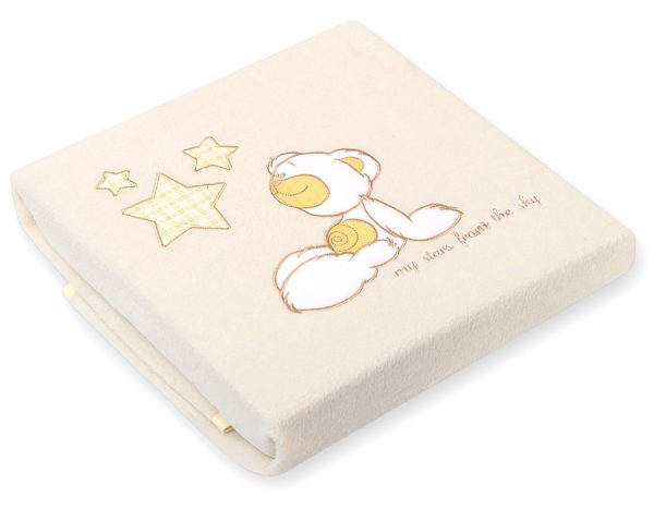 Polar fleece blanket for babies - Carlo- Teddy Bear with Stars creme - Image 2