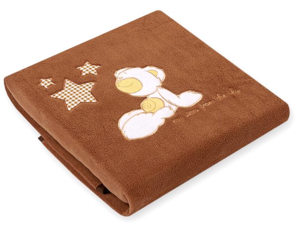 Polar fleece blanket for babies - Carlo- Teddy Bear with Stars brown - Image 2