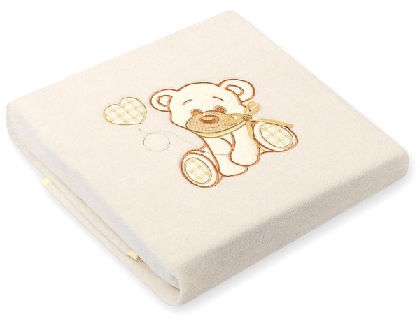 Polar fleece blanket for babies - Bear with bow cream - Image 2