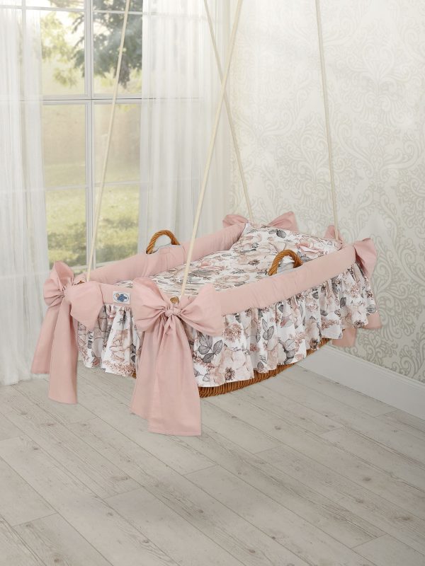 Moses Basket Hanging crib - Sepia roses - Image 2